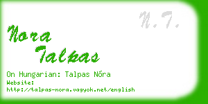 nora talpas business card